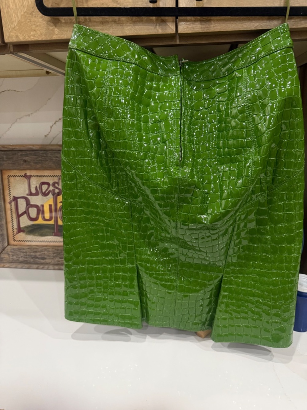 TOM FORD Green Croc-Embossed Patent Leather Mini Skirt IT 40 / US 4 - Picture 6 of 7